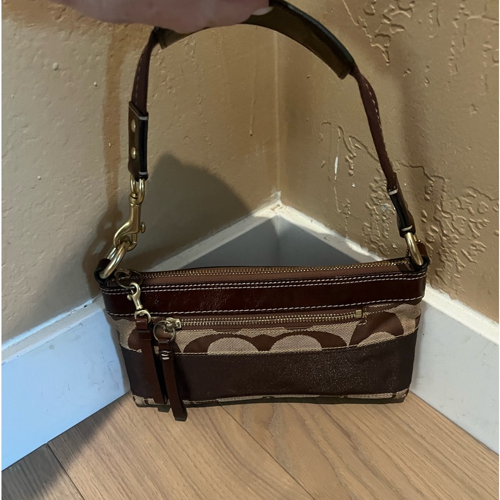 Coach Signature Canvas and leather trim Shoulder bag